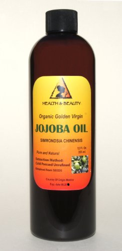 Jojoba Oil Golden Organic Carrier Unrefined Raw Virgin Cold Pressed Pure 12 oz