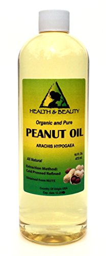 Peanut Oil Refined Organic Carrier Cold Pressed 100% Pure 16 oz