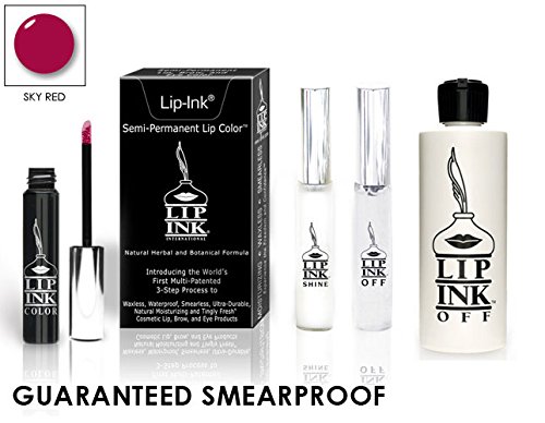 LIP INK Organic Vegan 100% Smearproof Lip Stain Kit – Sky Red