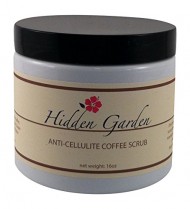 Hidden Garden Anti Cellulite Coffee Scrub 16oz – Dead Sea Salt and Organic Ingredients – Fair Trade Kona Coffee Grounds – Made in the USA