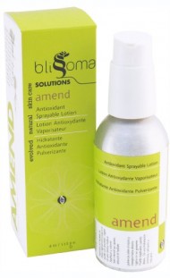 Blissoma Solutions natural skincare Amend Antioxidant Sprayable Organic Lotion for UV sun repair with pomegranate, 4 Oz, 120 Ml