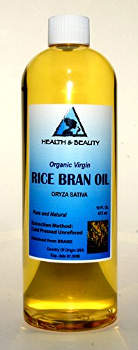 Rice Bran Oil Organic Carrier Cold Pressed Pure 32 oz