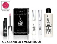 LIP INK Organic Vegan 100% Smearproof Lip Stain Kit – Glitter Pink