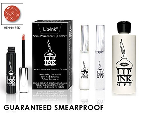 LIP INK Organic Vegan 100% Smearproof Lip Stain Kit – Henna Red