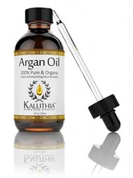 KALLITHIA Finest 100% Pure USDA Organic Argan Oil, Triple Extra Virgin (Grade A) for Hair, Face, Skin & Nails, 4 Oz, Cold Pressed, Eco Certified, Moroccan Super Anti-aging, Anti-Wrinkle, Treats Acne, Scars, Stretchmarks & Psoriasis. Vitamin E & Anti-oxidant Packed, Natural Revitalizing Conditioner, Encourages Healthy Hair Growth for Hair Loss, Tames Frizz, Dry Damaged, Color Treated Hair, Extensions, Wigs, Beautiful Silky Shine, For Men & Women, Great for Shaving and Beard, 100% Satisfaction Money Back Guarantee
