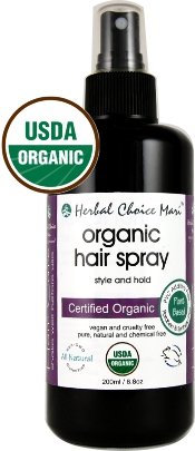 Herbal Choice Mari Organic Hair Spray Copolymer Free 200ml/ 6.8oz Glass Bottle