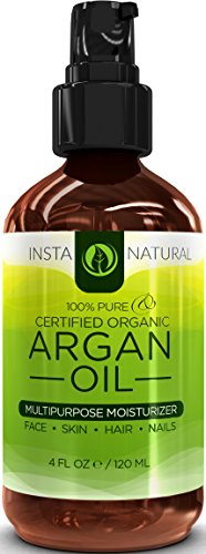 ORGANIC Argan Oil For Hair, Face, Skin & Nails – BEST 100% PURE & ECOCERT Certified Organic Cold Pressed Moroccan Argan Oil – Also Great for Acne, Dry Scalp, Split Ends, Frizzy Hair, Stretch Marks, Body, Cuticles & MORE – This Argania Spinosa Will Make Your Body Shine – Huge 4OZ Bottle-