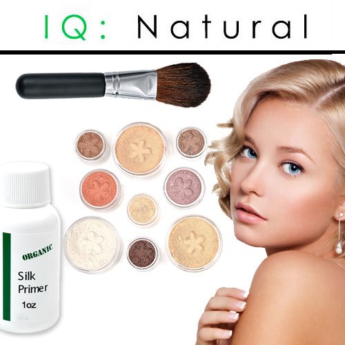Natural Makeup by IQ Natural, Large Pure Mineral Makeup Starter Set with Brush, FAIR Shade