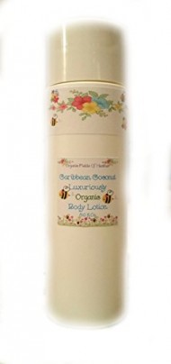 Luxury Organic Body Lotion – 100% All Natural & Non-GMO – Tropic Caribbean Coconut Scent – NOW 8 Ounce Size! ORGANIC INGREDIENTS – Women – Men – Kids – Will not dry out your skin or leave a long lasting oily residue. Will heal damaged skin – Terrific for EVERY skin type, Oily, Dry, Sensitive or Normal – Natural vitamin content nourishes and improves overall health and condition of your skin. NO: Sulfates, Pthalates, Parabens, Or Dyes