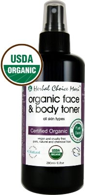 Herbal Choice Mari Organic Face & Body Skin Toner for pH Balance 200ml/ 6.8oz Spray