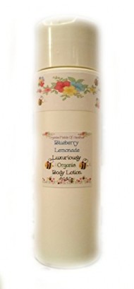 Luxury Organic Body Lotion – NOW 8 Ounce Size!!! 100% All Natural & Non-GMO – Sweet Blueberry & Lemonade Scent – ORGANIC INGREDIENTS – Women – Men – Kids – Will not dry out your skin or leave a long lasting oily residue. Will heal damaged skin – Terrific for EVERY skin type, Oily, Dry, Sensitive or Normal – Natural vitamin content nourishes and improves overall health and condition of your skin. NO: Sulfates, Pthalates, Parabens, Or Dyes
