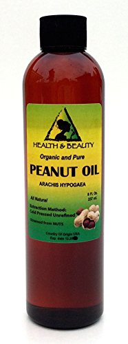 Peanut Oil Unrefined Organic Carrier Cold Pressed 100% Pure 8 oz