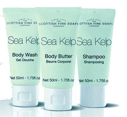 Scottish Fine Soaps Travel Essentials, Sea Kelp, From Scotland. Includes: Body Wash, Body Butter and Shampoo, 1.75 Oz. Each.