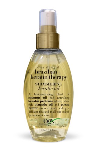 OGX Shimmering Keratin Oil, Ever Straight Brazilian Keratin Therapy, 4oz