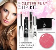 LIP INK Organic Vegan 100% Smearproof Glitter Ruby Lip Stain Kit