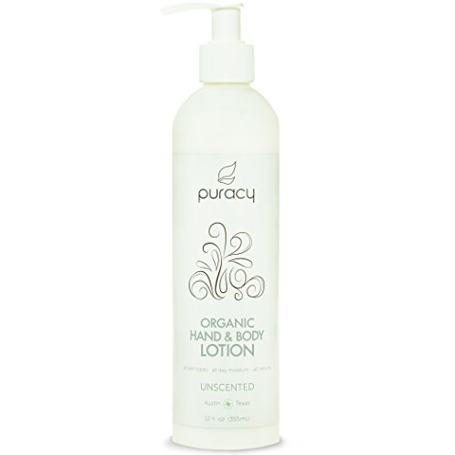 Puracy Organic Hand & Body Lotion – The BEST Natural Moisturizer – Unscented – 12 Ounce Bottle