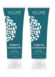 Acure Organics Coconut Straightening Brazilian Keratin Coconut Water + Marula Oil Natural Conditioner, 8 fl. oz. (Pack of 2)