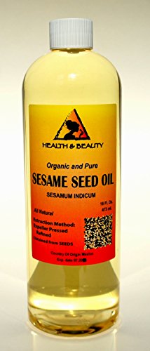 Sesame Oil Refined Organic Carrier Expeller Pressed 100% Pure 16 oz