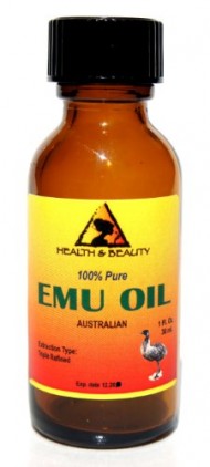 Emu Oil Australian Triple Refined Organic 100% Pure 1 oz in Glass Bottle