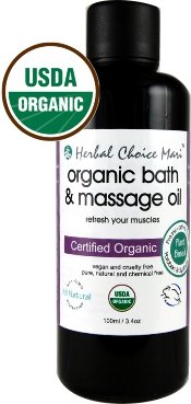 Herbal Choice Mari Organic Bath Body Massage Oil Refresh Your Muscles 100ml/ 3.4oz Bottle