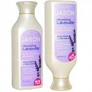 JASON All Natural Organic Volumizing Lavender Shampoo and Conditioner Bundle For Men and Women With Aloe Vera, Ginseng and Chamomille, Paraben Free, Sulfate Free, Vegan, Gluten Free, 16 fl. oz. each