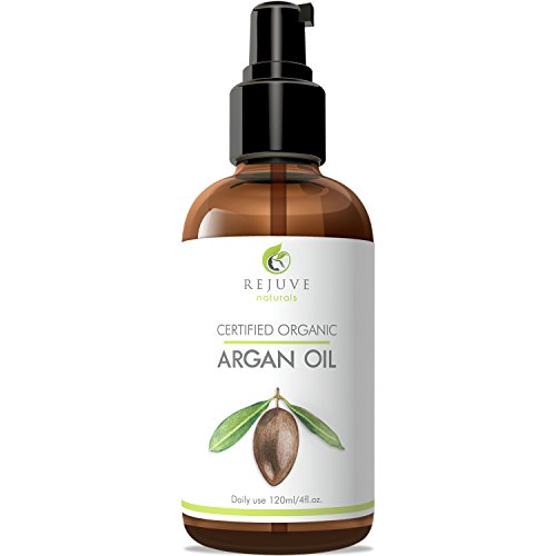 RejuveNaturals Virgin Moroccan Argan Oil – 100% Pure and Certified Organic (4 Fl. Oz.) for Face, Hair, Skin and Nails