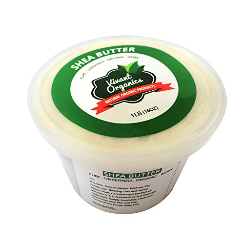 Pure Raw Unrefined African Shea Butter. For Dry Skin and Hair, Stretchmarks, Eczema, Baby’s Diaper Rash and Baby’s Delicate Skin. (1 Pound)