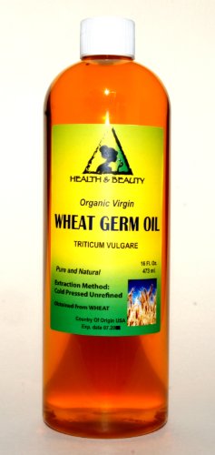 Wheat Germ Oil Organic Carrier Virgin Cold Pressed Pure 16 oz