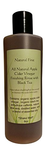 Natural First Organic Apple Cider Vinegar Finishing Rinse w/ Black Tea for Shedding/Hair Loss (DHT Blocking) 8oz