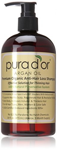 Pura d’or Premium Organic Argan Oil Anti-Hair Loss Shampoo (Gold Label), 16 Fluid Ounce