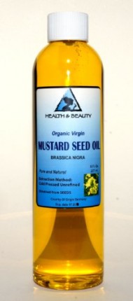 Mustard Oil Unrefined Organic Carrier Cold Pressed Pure 8 oz
