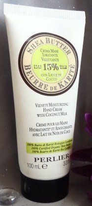 Perlier 15% Organic Shea Butter Velvety Moisturizing Hand Cream with Coconut Milk 3.3 Oz. Tube