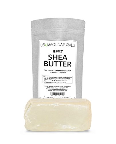 THE #1 Rated Organic Raw Unrefined Premium Grade A, Ivory Shea Butter ln The World By Leomael Naturals – FREE Shea Butter Recipes E-BooK – Best Top Quality Ingredient For DIY Skin Care Recipes – For Skin Moisturizers – For Dry or Acne – Prone Skin, Delicate Baby Skins, Eczema, Wrinkles, Stretch Marks – Color: IVORY – 1LB (16 OZ) – Fresh From Ghana Africa Best Rated Quality In The World.