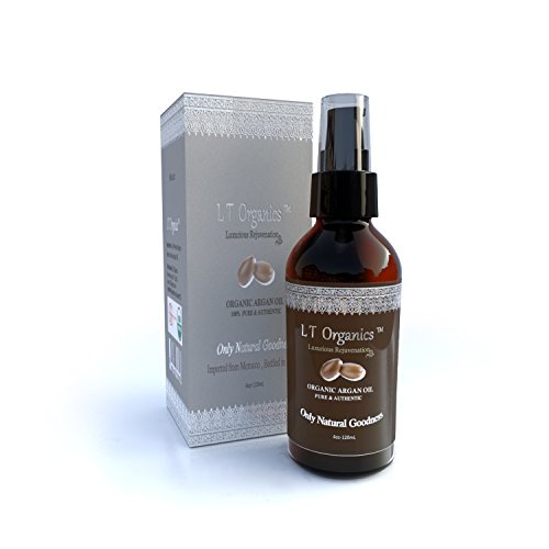 LT Organics Virgin Argan Oil All Natural Shampoo For Hair, Skin, Face & Nails [4 In 1]. Lifetime Warranty! 4oz, Best Hair Growth Product, 100% Pure, Unscented Moisturizer & Conditioner. Best Value!