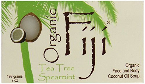 Organic Fiji Coconut Oil Soap, For Face and Body, 100% Certified Organic, Tea Tree Spearmint, 7 Ounce
