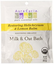 Aura Cacia Soothing Organic Milk and Oat Bath, Restoring Helichrysum and Lemon Balm, 1.75 ounce packet (Pack of 3)