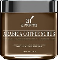 Art Naturals Organic Arabica Coffee Scrub 8.8 oz – The Most Powerful Remedy for Varicose Veins, Cellulite, Stretch Marks, Eczema & Acne – Deep Skin Exfoliator That Promotes Cell Repair & Rejuvenation