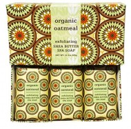 Organic Oatmeal Exfoliating Shea Butter Spa Soap Set by Greenwich Bay Trading Co. Individually Wrapped 3 x 4.3 oz in Gift Box