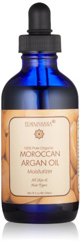 ELMA&SANA® Golden Argan Oil 100% Pure Cold Pressed Virgin Organic Certified By Ecocert -4oz(120ml)