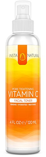 InstaNatural Vitamin C Facial Toner – 100% Natural & Organic Anti Aging Pore Minimizer for Face – With Witch Hazel, Aloe Vera & MSM – Nourishes & Hydrates the Skin – Great for All Skin Types – 4 OZ