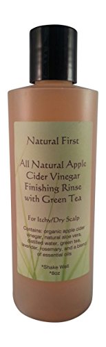 Natural First Organic Apple Cider Vinegar Finishing Rinse w/ Green Tea for Itchy/Dry Scalp 8oz