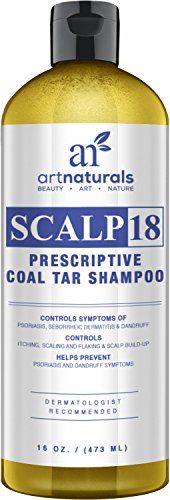 Art Naturals Scalp18 Coal Tar Therapeutic Anti Dandruff Shampoo 16 oz – Helps clear symptoms of Psoriasis, Eczema, Itchy Scalp & Dandruff – Made in USA with Natural & Organic Ingredients-Sulfate Free