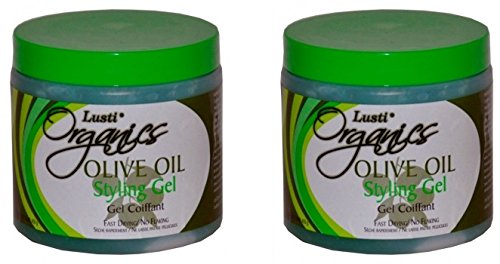 Lusti Organics – Olive Oil Styling Gel – Fast Drying – No Flaking – 16Oz (2 Pack)