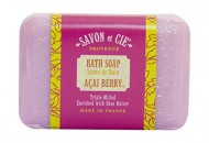 Savon et Cie Triple Milled Soap, 7oz (200g) bar. Made in France. With Organic Shea Butter – Acai Berry