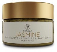 Body Scrub, Organic Sea Salt Body Exfoliating Scrubs for Bath and Shower. Skin Rejuvenating Spa Exfoliator Made with Essential Oils, for Women and Men. No Harmful Chemicals. Made in France. By PEAK (Jasmine, 12oz).