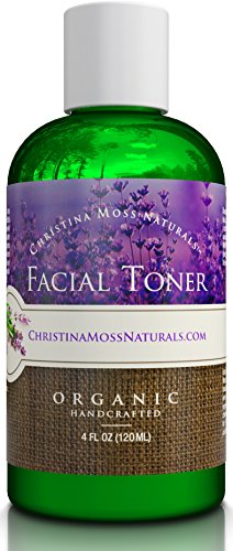 Facial Toner, Organic and 100% Natural Face Toner for All Skin Types. Clearing, Refines, Tightens Pores, Hydrates & Restores pH. No Harmful Chemicals or GMOs. Christina Moss Naturals (4oz Unscented).