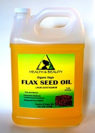 Flax Seed Oil Organic Carrier Virgin Cold Pressed Raw Pure 128 oz, 7 LB, 1 gal