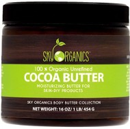 Organic Cocoa Butter By Sky Organics: Unrefined, 100% Pure Cocoa Butter 16oz – Skin Nourishing, Moisturizing & Healing, for Dry Skin, Stretch Marks – For Skin Care, Hair Care & DIY Recipes