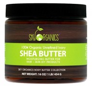 Organic Shea Butter By Sky Organics: Unrefined, Pure, Ivory Shea Butter 16oz – Skin Nourishing, Moisturizing & Healing, For Dry Skin, Anti-Inflammatory -For Skin Care, Hair Care & DIY Recipes