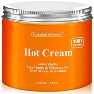 Cellulite Cream & Muscle Relaxation Cream HUGE 8.8oz, 100% Natural 87% Organic – Anti Cellulite Cream Treatment Hot Gel, Firms Skin, Slims & Reduces Fat Appearance – Muscle Rub Cream, Muscle Massager